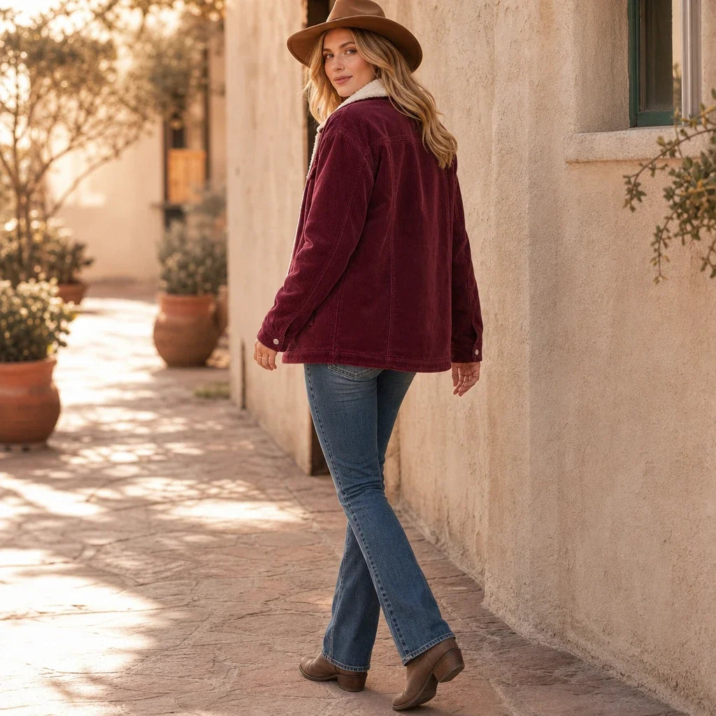 Cordelia – Sherpa-Like Lined Corduroy-Look Jacket