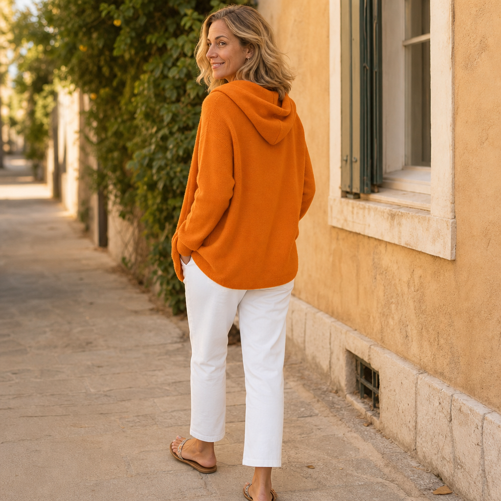 Teri – Button-Front Hooded Cardigan