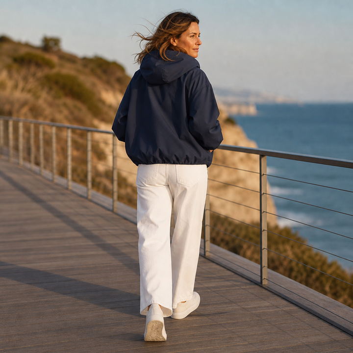 Veluna – Sculpted Balloon-Hem Lightweight Windbreaker