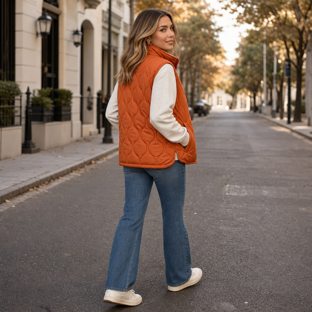 Wavelyn – Wavy Quilted Cropped Vest