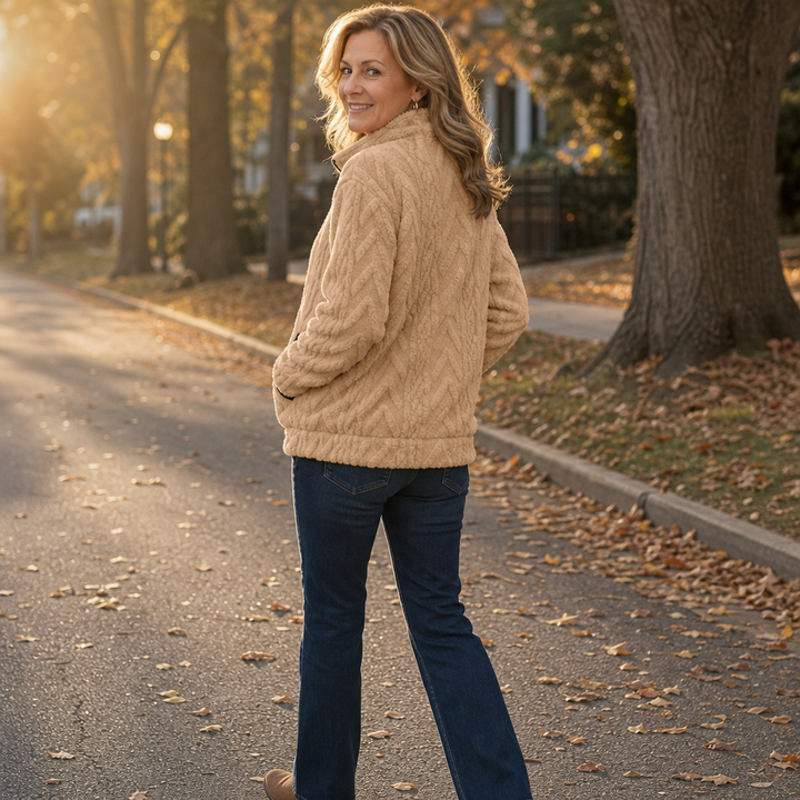 Plushly – Fuzzy Half-Zip Kangaroo Pocket Pullover