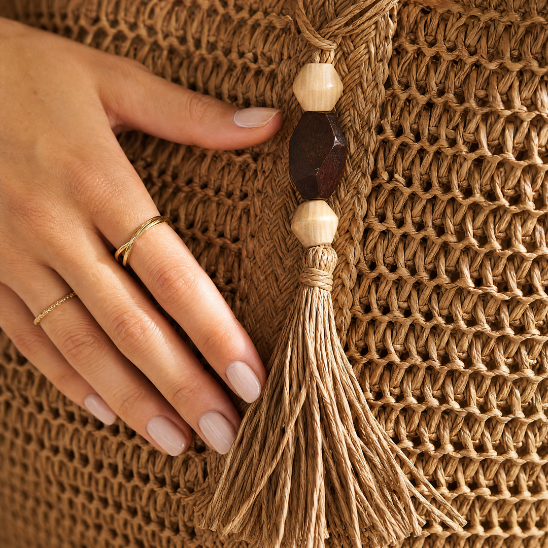 Solenne™ – Handwoven Straw Tote with Zip Lining