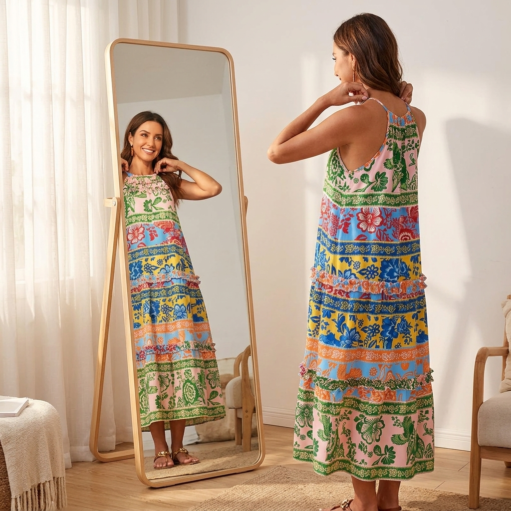 Vivanya™ – Bold Floral Summer Maxi Dress