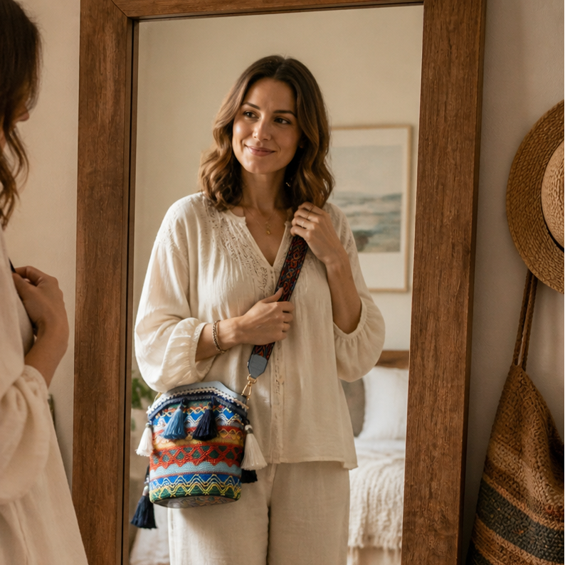 Maravela™ - Handwoven Tassel Crossbody Bag
