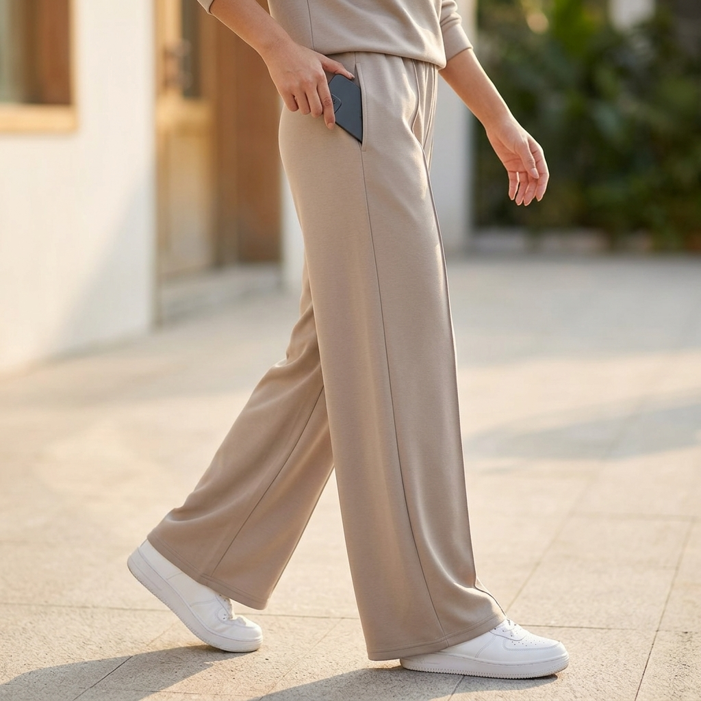 Velora™ – Soft Matching Top and Wide Leg Pants Set
