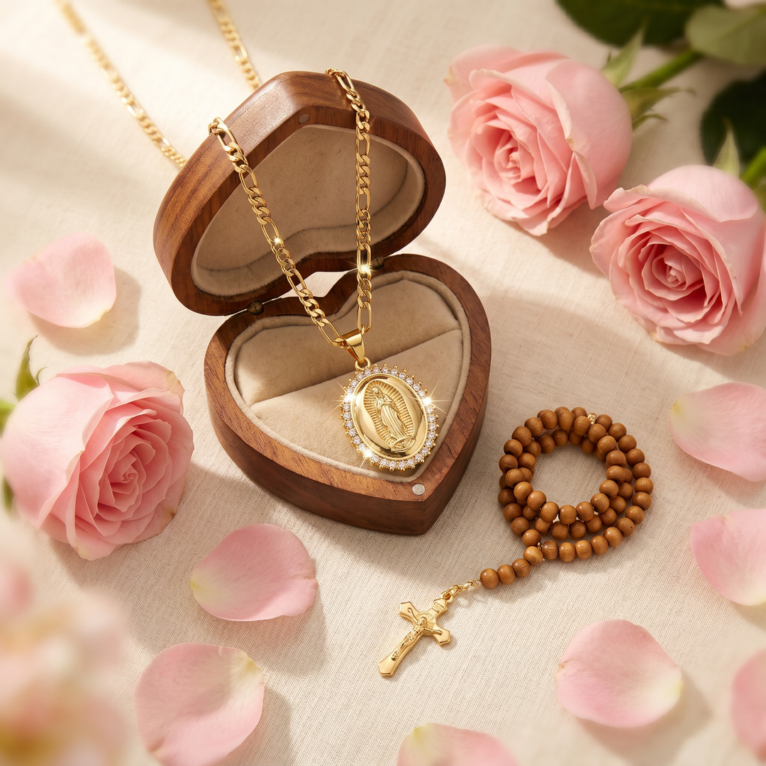 Aluminé™ – Virgen de Guadalupe Gold Medallion Necklace