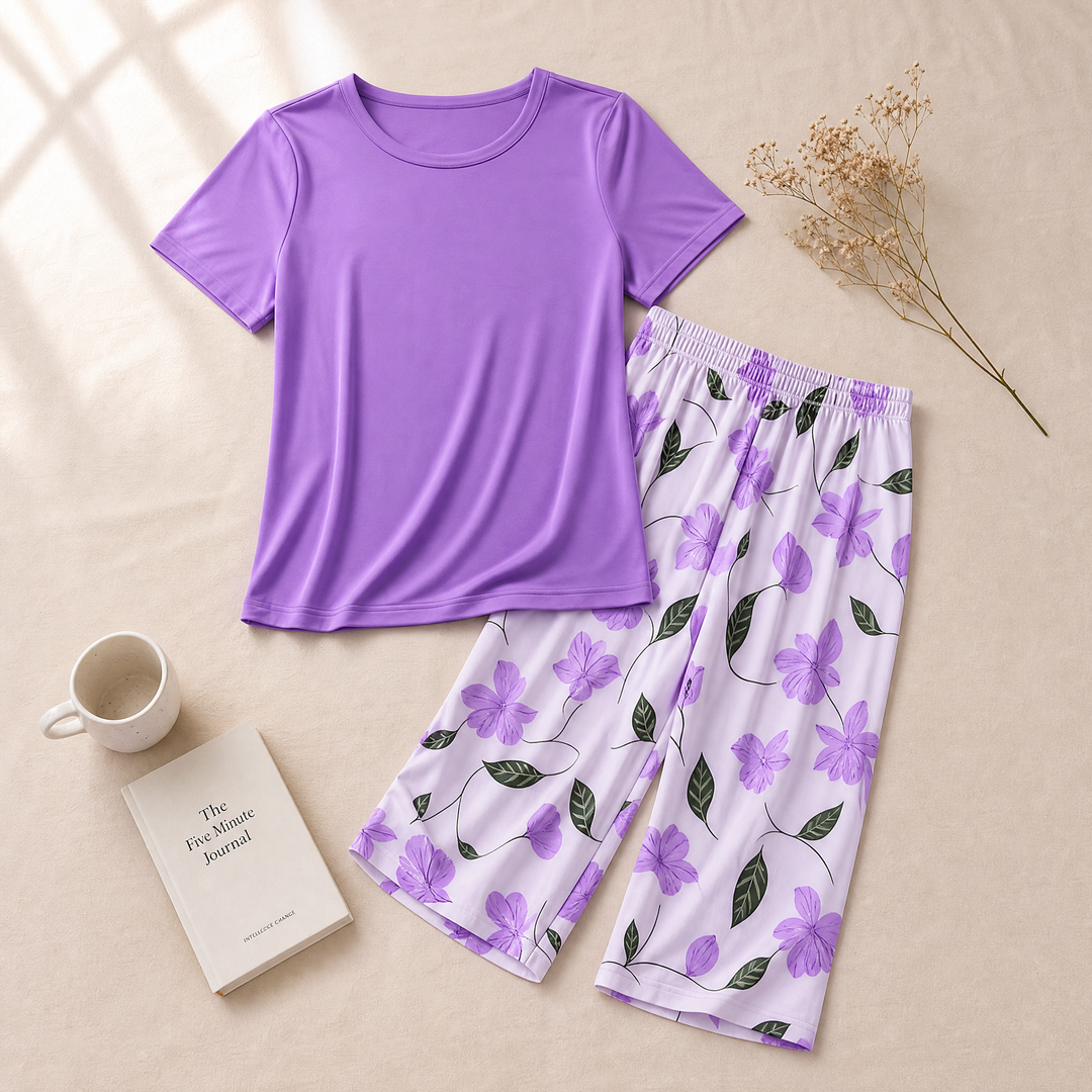 Sereya™ – Breezy Floral Capri Pajama Set