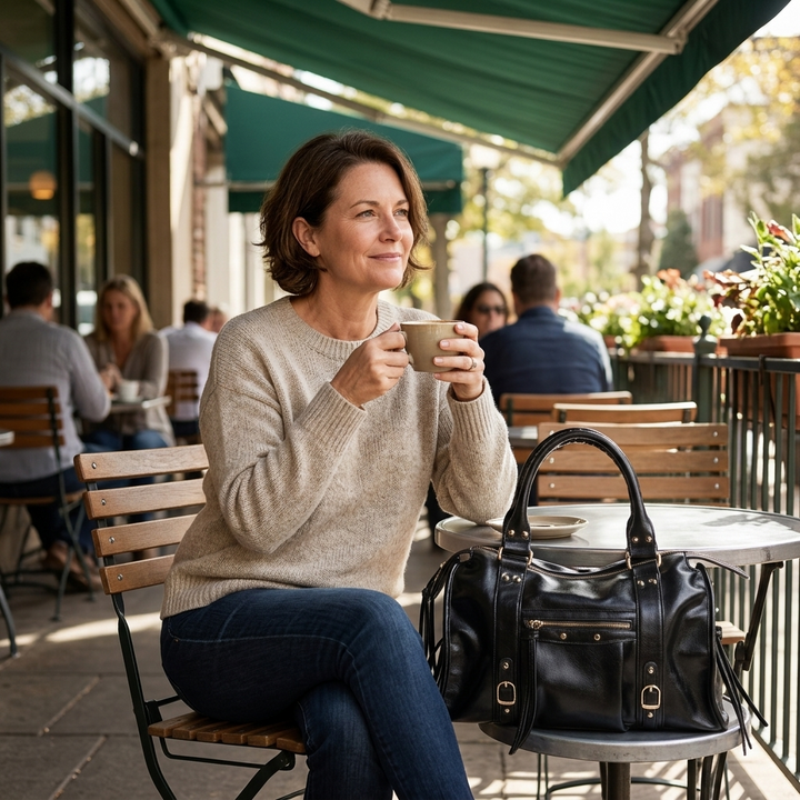 Vivara™ – Gold Detail Moto Satchel Bag