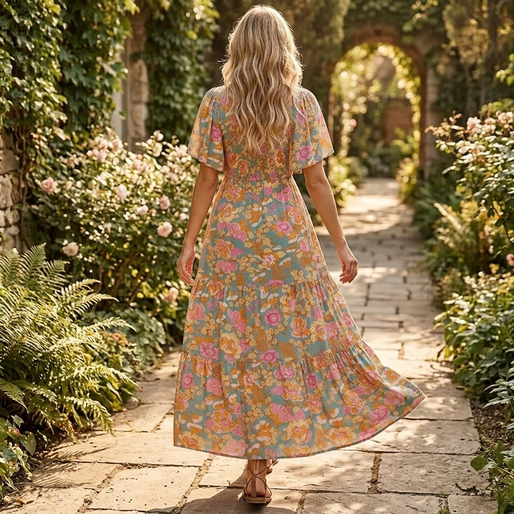 Florenza™ – Smocked Floral Maxi Dress for Spring