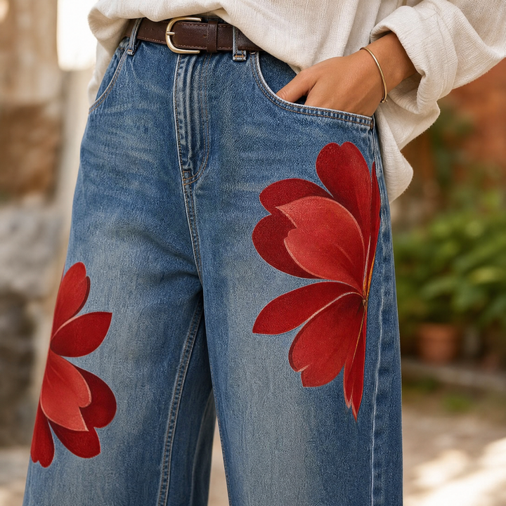 Florenza™ – Bold Floral Wide Leg Jeans