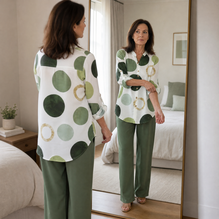 Monica™ – Elegant 2-Piece Set in Sage Green