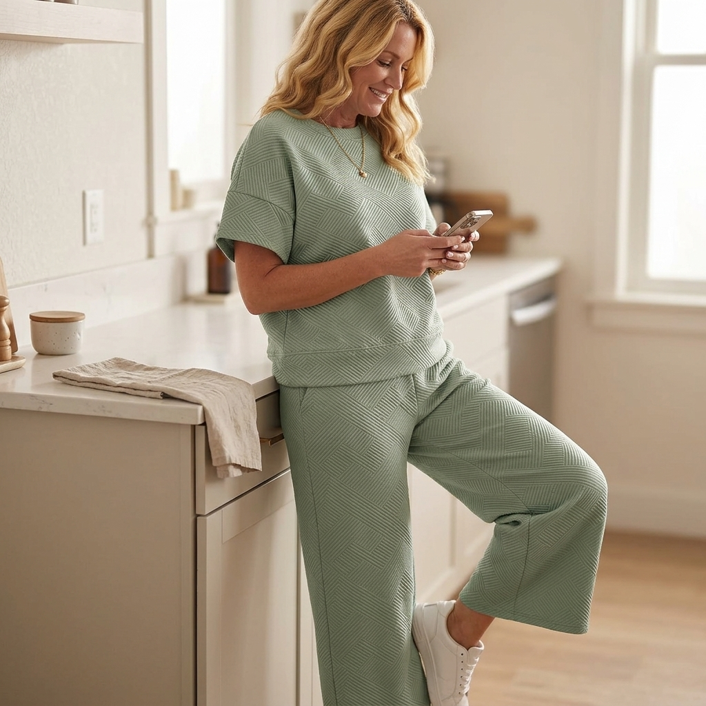 Lunavia™ – Textured Knit 2-Piece Lounge Set for Real Curves
