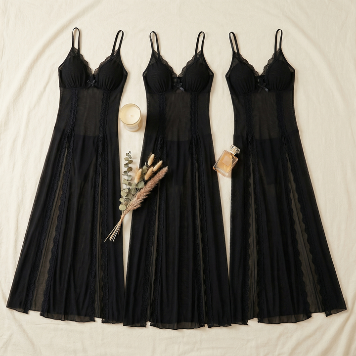 Velourè™ – Floor Length Lace Mesh Nightdress