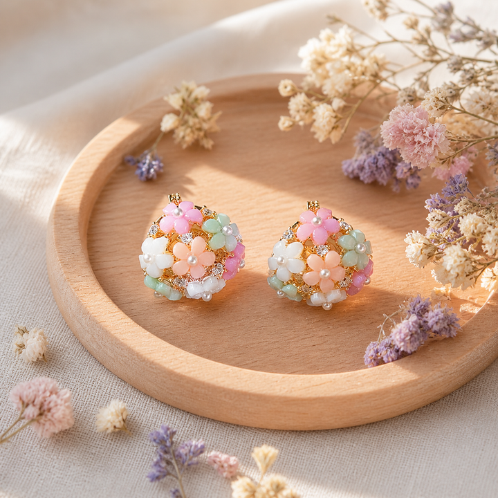 Florelle™ – Pastel Floral Cubic Zirconia Earrings