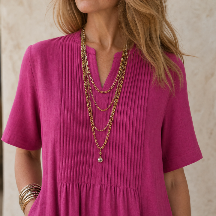 Wren™ – Pin-Tuck Maxi Dress with Pockets