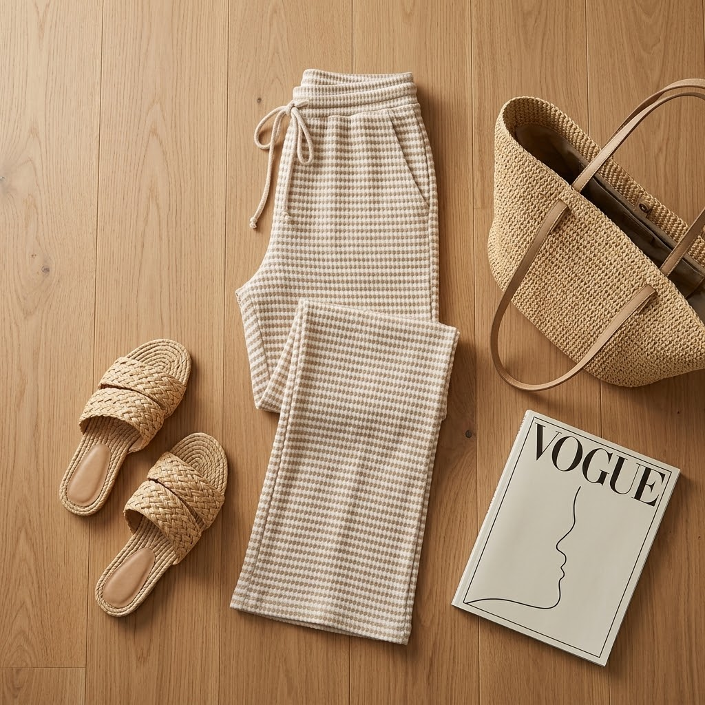 Seralune™ – Textured Knit Wide-Leg Trousers