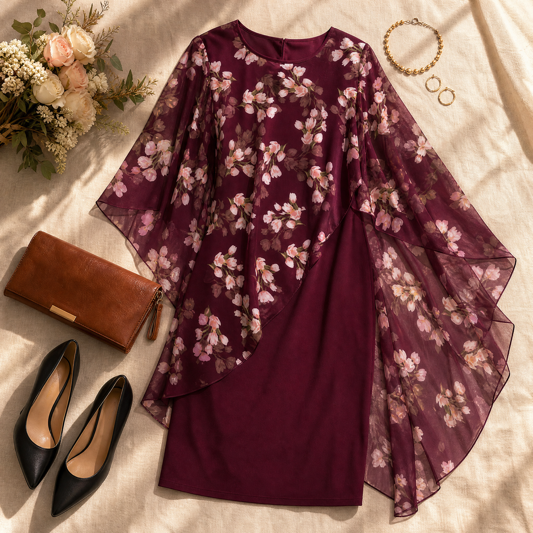 Florevia™ – Elegant Overlay Sheath Dress