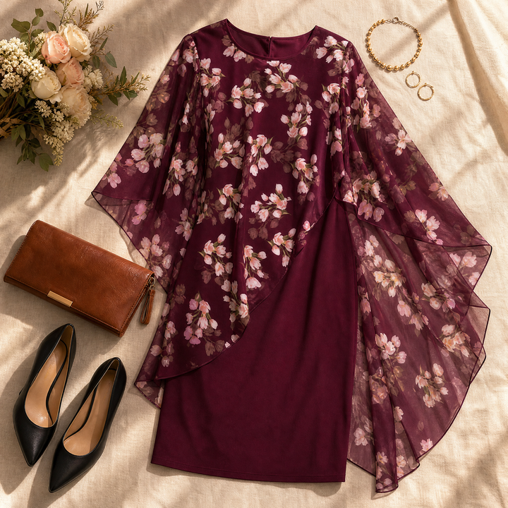 Florevia™ – Elegant Overlay Sheath Dress