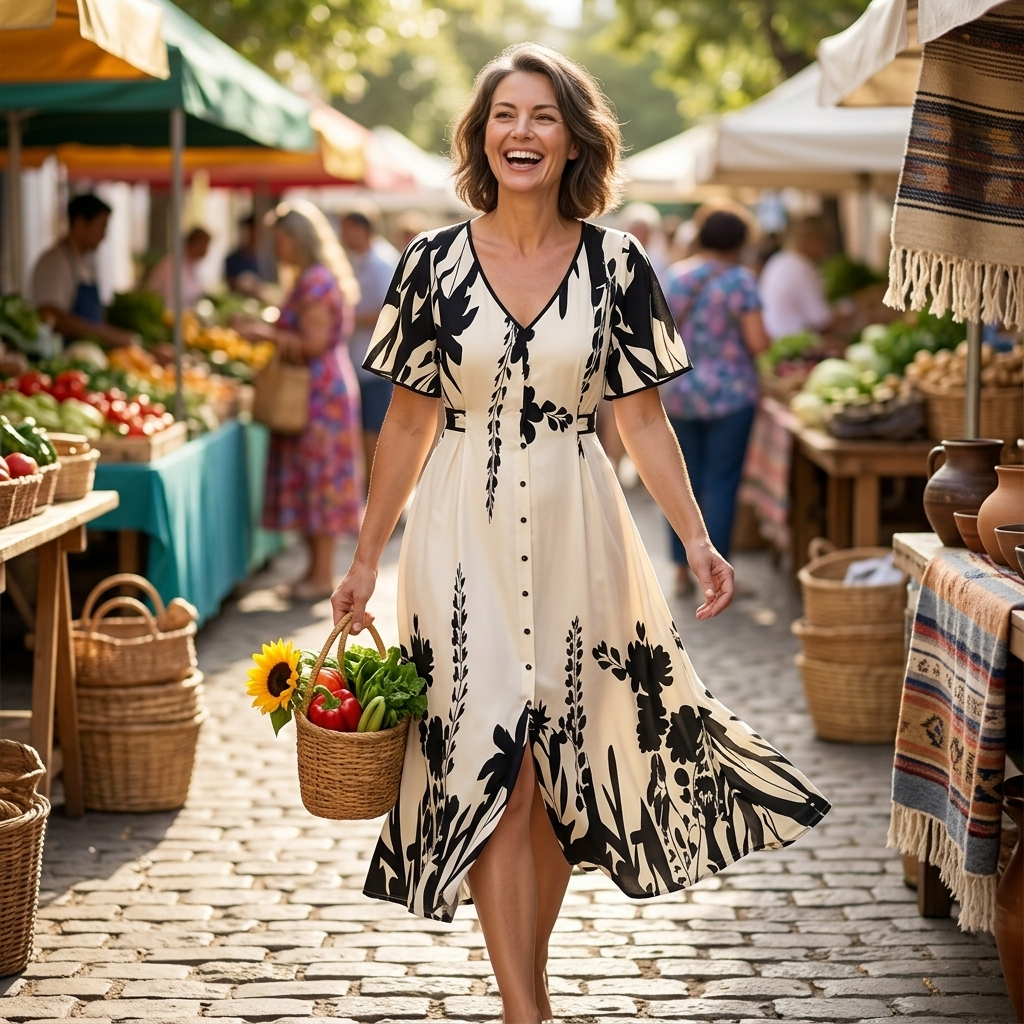 Floressa™ Botanical Flutter Sleeve Midi Dress