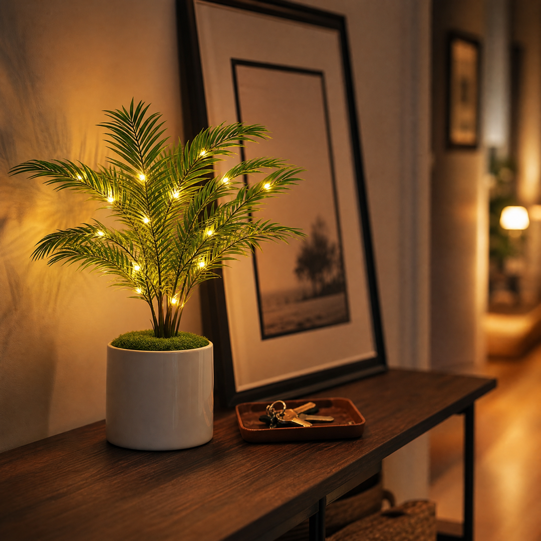 Palmora™ – Areca Palm LED Lamp with Pot