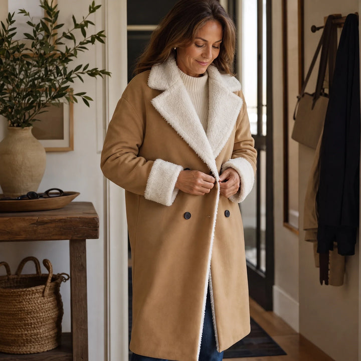 Everleigh – Camel Sherpa-Lined-Look Winter Coat