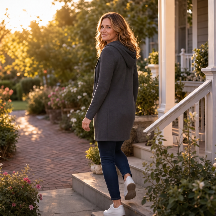 Wrapella – Hooded Longline Full-Zip Jacket