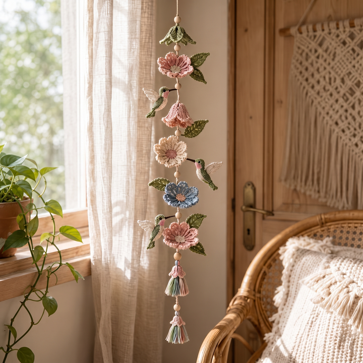Bloomweave – Hummingbird And Flower Crochet Hanging Kit