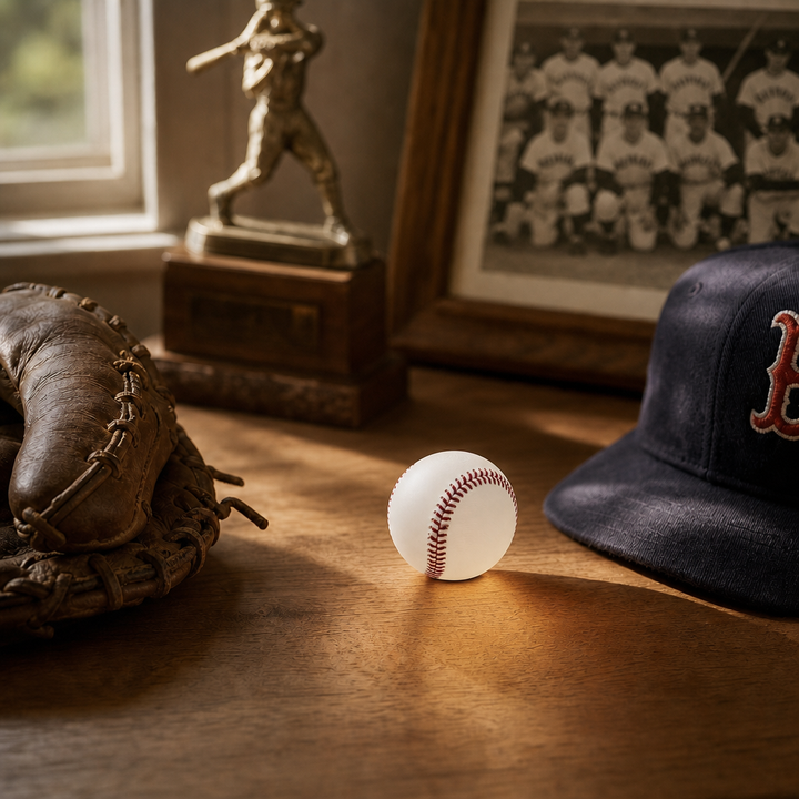 Home Plate Glow – Baseball Stitching-Look Night Light