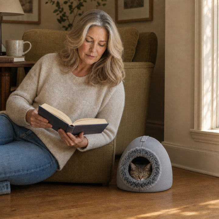 Denwarm – Enclosed Foam Dome Cave Pet Bed