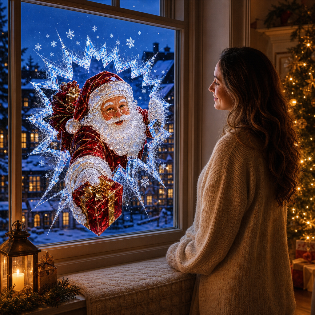 Frostcrack – 3D Cracked-Glass Christmas Window Cling