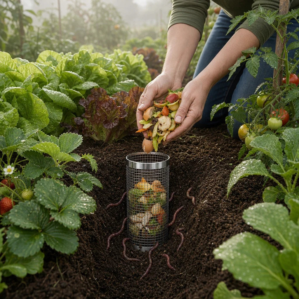 RootCycle – Stainless Steel In-Ground Worm Composting Tube