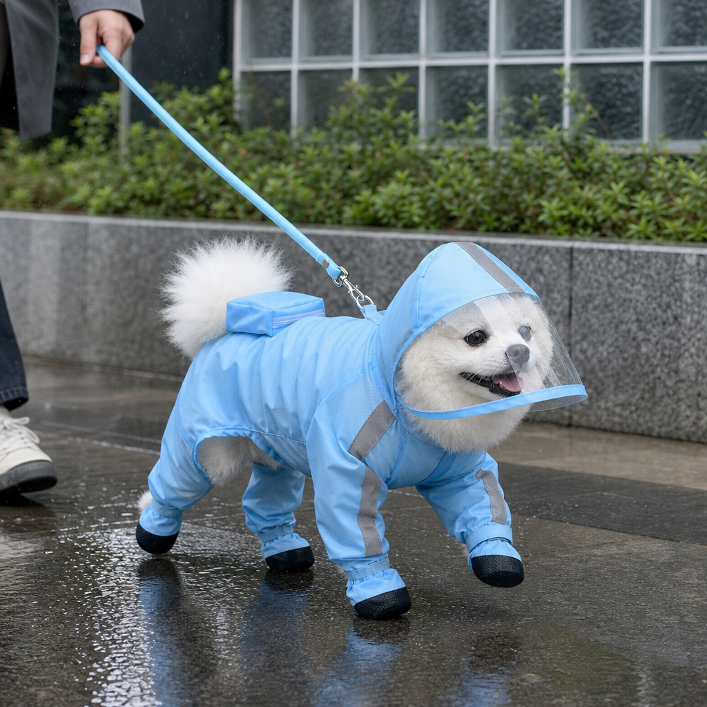 RainPaw – Hooded Four-Leg Dog Rain Suit
