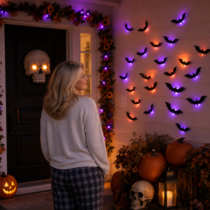 Hauntlow – Foldable LED Glow Halloween Bats (36 pcs)