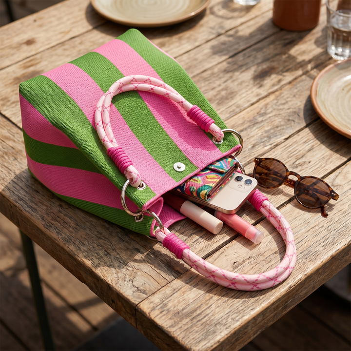 Sundara™ – Striped Knit Bucket Bag for Everyday Style