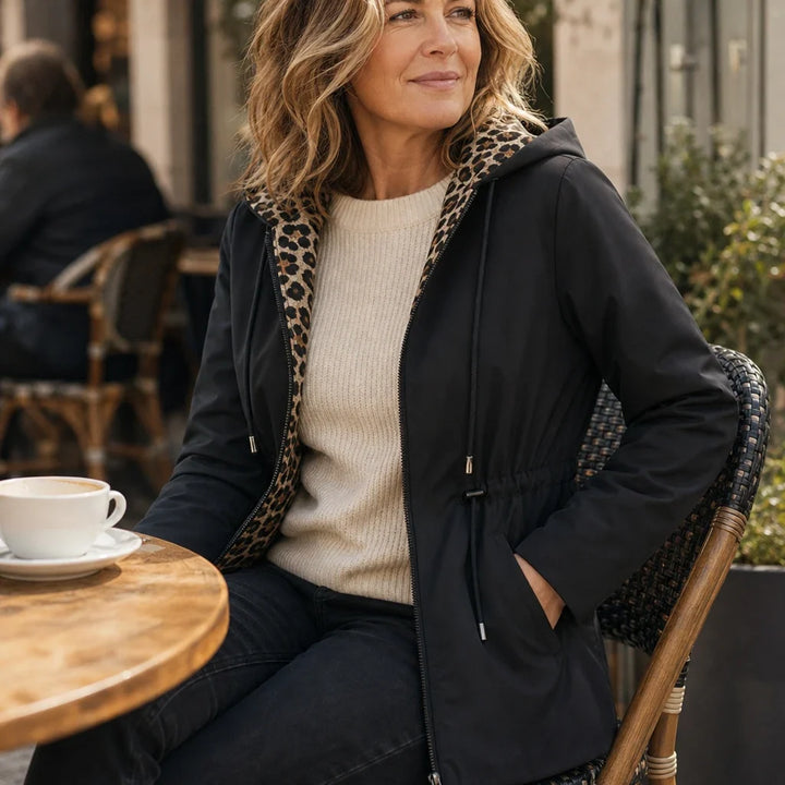 Reversa – Leopard-Print Reversible Hooded Jacket