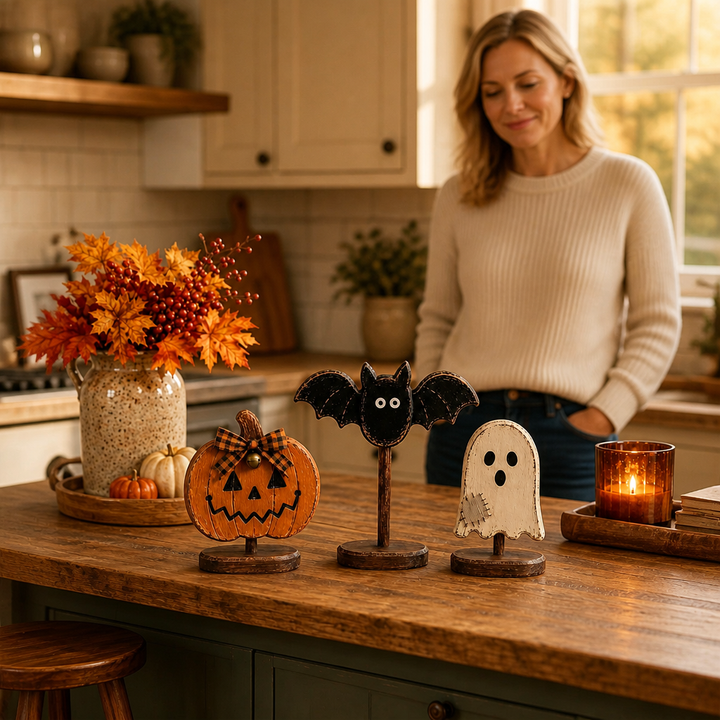 Hearthkin – Graduated Pumpkin Bat Ghost Trio Set