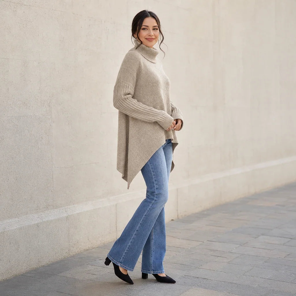 Avenza – Oversized Asymmetrical Turtleneck Sweater