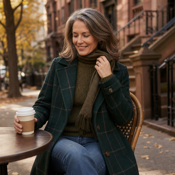 Wearbella – Plaid Two-Button Oversized Wool-Look Coat