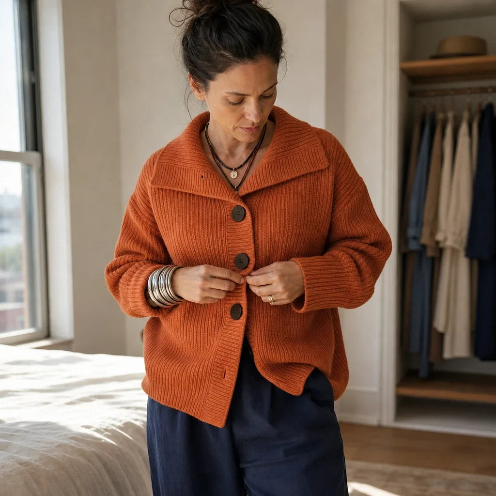 Cordella – Ribbed Button-Front Shirt