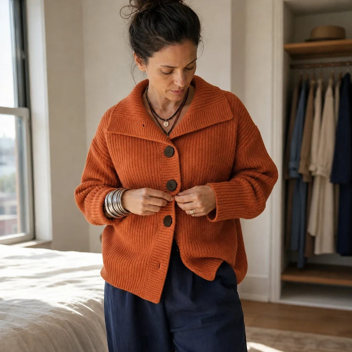 Cordella – Ribbed Button-Front Shirt