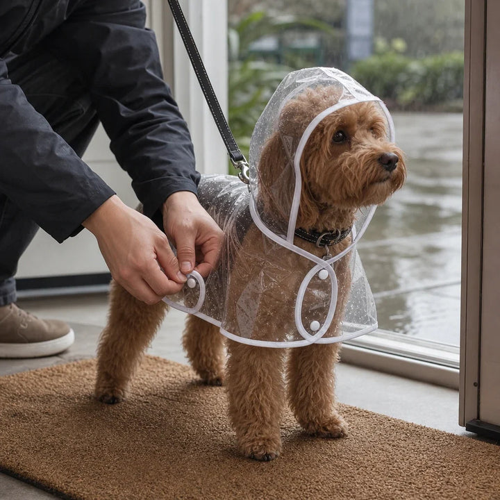 Rainveil – Transparent EVA Dog Raincoat With See-Through Hood