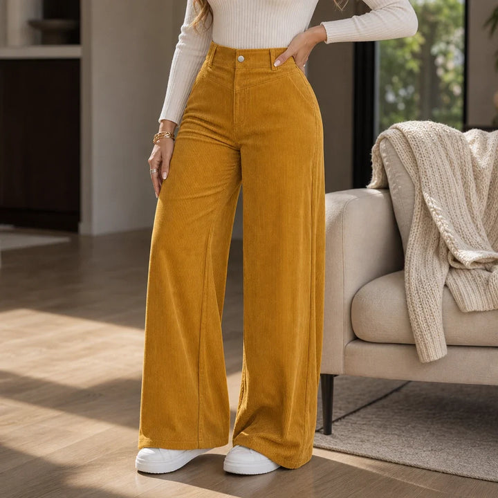 Cordelia – High-Waisted Wide-Leg Corduroy Trousers