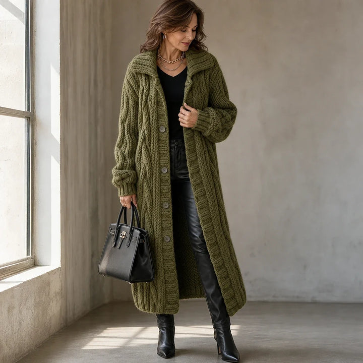 Cablehaven – Oversized Cable-Knit Long Cardigan