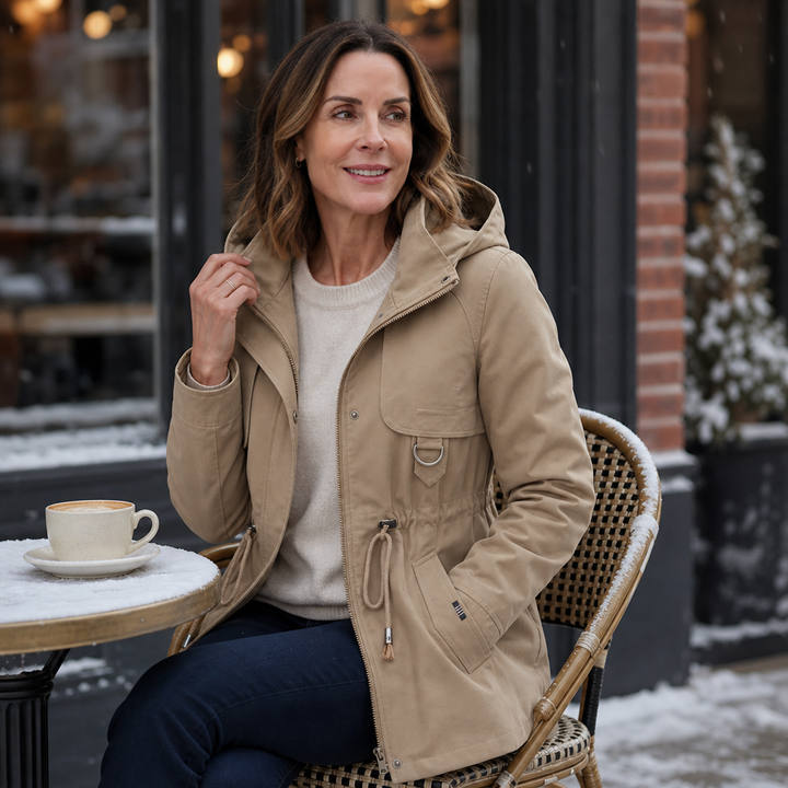 Midluna – Adjustable Waist Mid-Length Parka