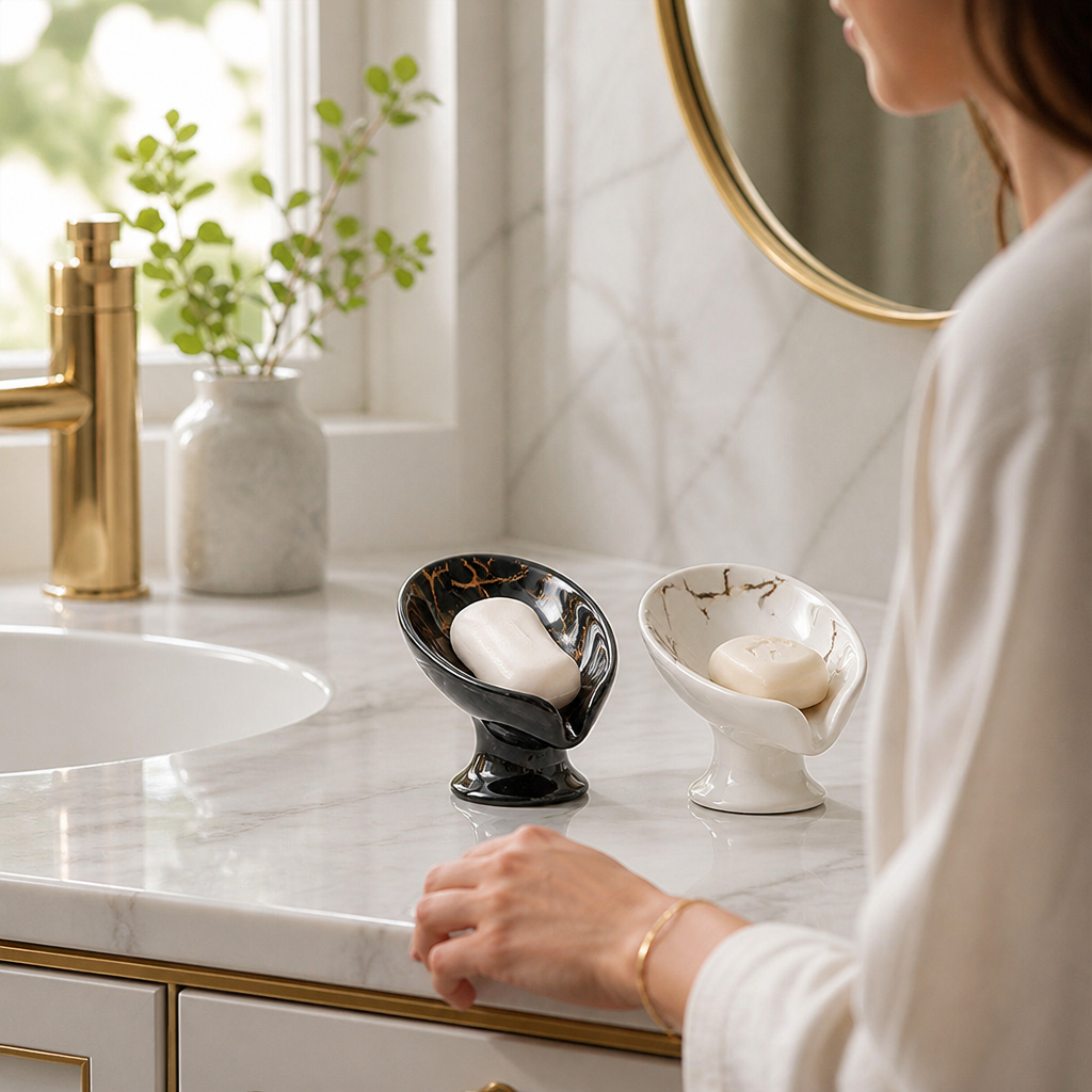 Leaflet – Self-Draining Ceramic Leaf Soap Dish