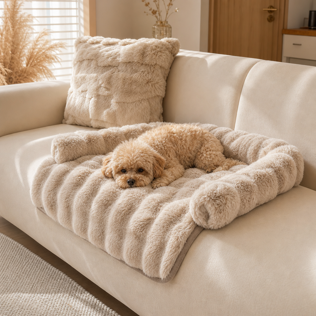 CozyHaven – Plush Bolster Sofa Pet Mat