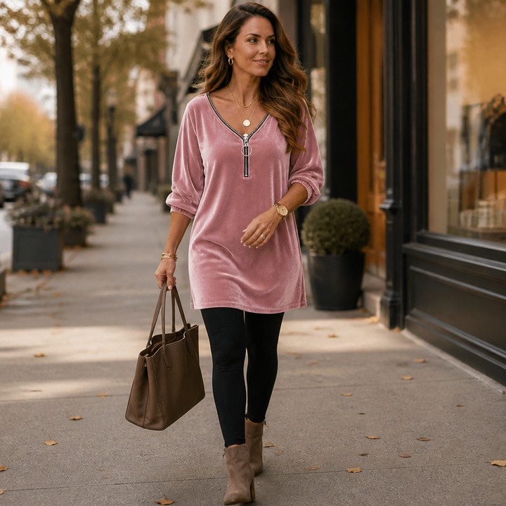 Easona – The Zip-Front Shift Dress That Skims, Not Clings