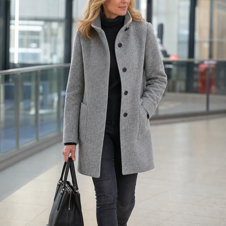 Vintelle – Stand-Collar Vintage-Style Coat