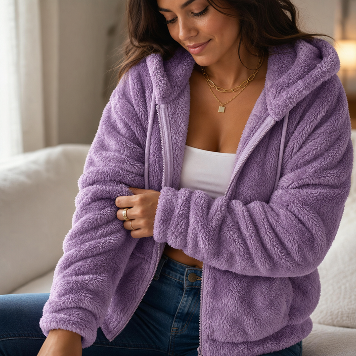 Cloudhug – Hooded Plush Zip-Up Jacket