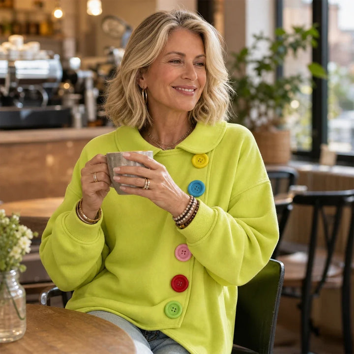 Buttonbelle – Peter Pan Collar Button Sweatshirt